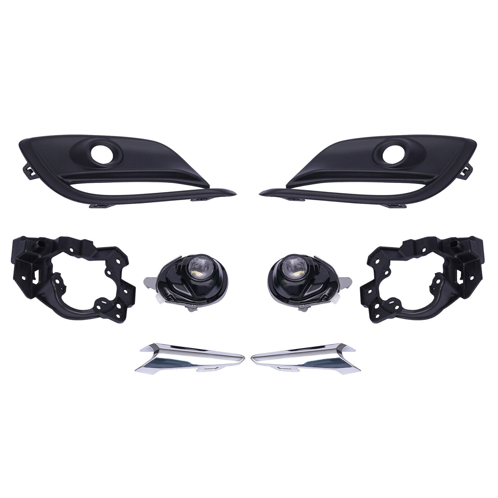 LED Fog Lights Driving Lamps Wiring+Trim Bezel+Switch Kit For 20172018 Mazda 3 For 20172018