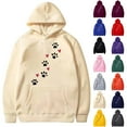thumbnail image 2 of Women's Sweatshirts with Hooded Fleece Lined Warm Long Sleeve Cute Pullover Drawstring Loose Tops with Pockets(Dark Gray,XL), 2 of 3