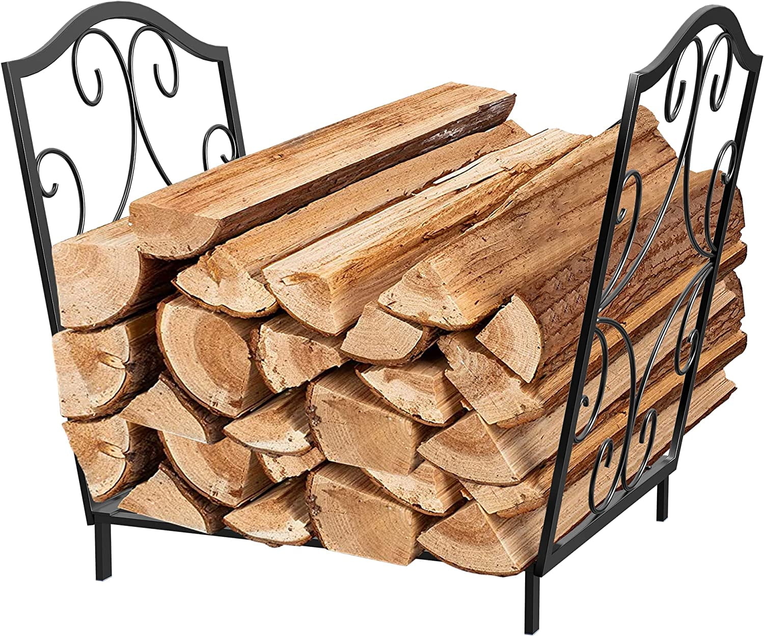 Fireplace Decorative Firewood Rack 17.7 Inch Iron Indoor/Outdoor Firewood Storage Rack Log Stand