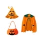 thumbnail image 3 of Conjunto de capa, sombrero y bolso de calabaza de Halloween, capa suave para juegos de rol de carnavales de clubes, 3 of 8