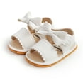 thumbnail image 1 of Faithtur Baby Sandals, Girls Solid Color Bowknot Walking Shoes Footwear, 1 of 10