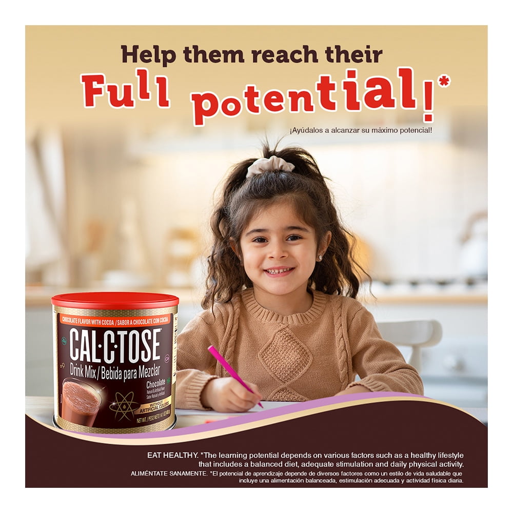 Cal-C-Tose Chocolate Milk Powder Mix for Kids, 14.1oz, 3 pack