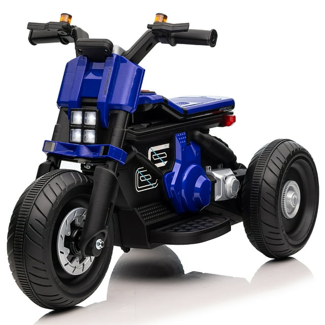 Voltz Toys Ride-on Motorcycle for Kids, 6V Ride on Car for Kids 18-60 Months, Battery Powered 3-Wheeler with LED Lights and Music (Blue)