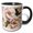 Black/White, variant on 3drose, Colossal Pink Peony Floral Pattern, 15oz Two-tone Blue Mug