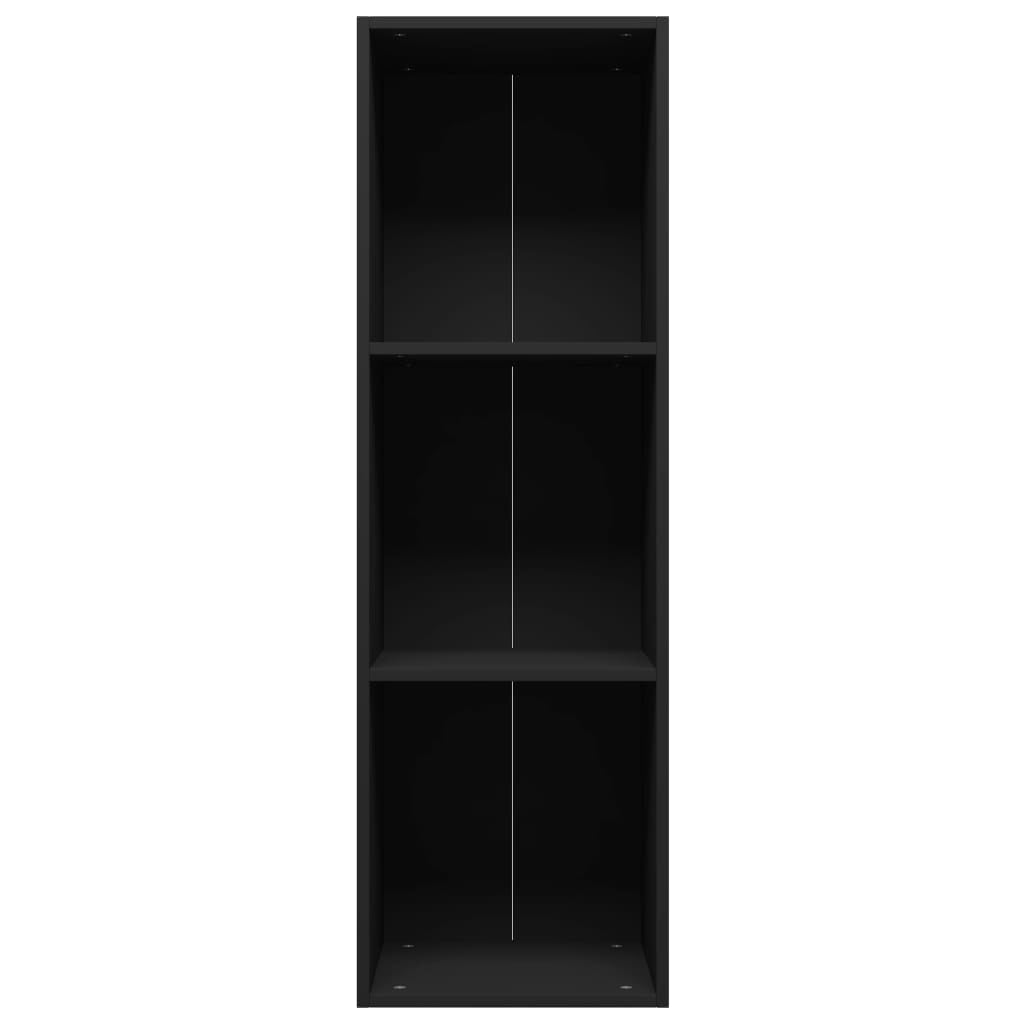 Kepooman 14" Modern 3-Tier Vertical Storage Bookcase for Office Living Room Bedroom, Black