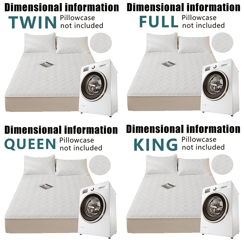 Soft quilted mattress cover, breathable blended padded thick protector, without pillowcases, bedroom essential, decorative pad, elegant mattress cover, high-quality sewing, breathable fabric, plush b