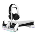 thumbnail image 3 of PS5 Slim Horizontal Stand with Cooling Fan & Dual Controller Charger - RGB Light Effects, Space-Saving Design for Disc & Digital Editions | PS5 Slim Accessories, 3 of 5
