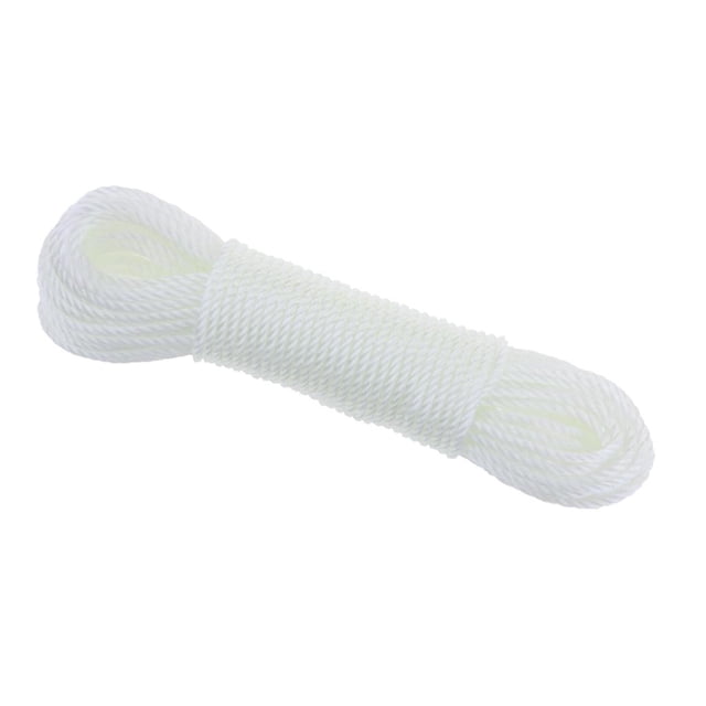 jinwen Braided Clothes Hanging Rope Clotheslines Nylon Line for Gardening 10m / 20m White-20m