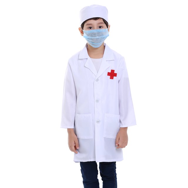 TOPTIE Blouse de Laboratoire pour Enfant avec Capuchon-Blanc-14