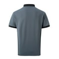 thumbnail image 5 of Mens Polos Short Sleeve Quick Dry Fitted Collared Golf Shirt Lightweight Outdoor Casual Casual Polo Tops,Grey,S, 5 of 6