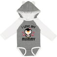 thumbnail image 3 of Inktastic I Love My Mommy with Cute Penguin and Hearts Girls Long Sleeve Baby Bodysuit, 3 of 5