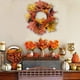 thumbnail image 3 of Corona de puerta de Halloween, guirnalda de hojas de arce, corona de otoño invierno, adorno de hogar de Acción de Gracias, decoraciones de calabaza y girasol, otoño con bayas, 3 of 6