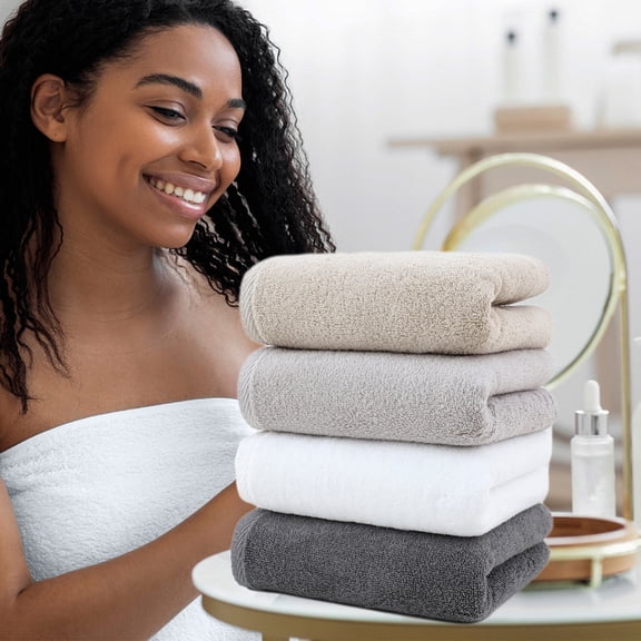 ToyKingdee Hand Towels Pack of 4 Cotton,Super Soft Highly Absorbent Assorted, Quick Drying Solid Construction Absorbent Machine Washable