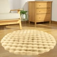 thumbnail image 2 of CASAFUN Cream Wind Round mat Bedside Carpet Round Carpet Sofa Living Room Coffee Table Bedroom Floor mat 23.62x23.62 Inches, 2 of 6