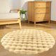 thumbnail image 1 of Alfombra redonda de terciopelo | Alfombra para sofá de salón y dormitorio | Base antideslizante | 60 x 60 cm (23,62 x 23,62 pulgadas) | Beige, gris, caqui, rosa, blanco y verde, 1 of 6