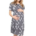 thumbnail image 2 of TMOYZQ Maternity Dresses for Women Confort Short Sleeve Nursing Nightgown Fashion Front Closure Breastfeeding Sleep Dress Maternity Delivery/Nursing Hospital Gown, 2 of 7