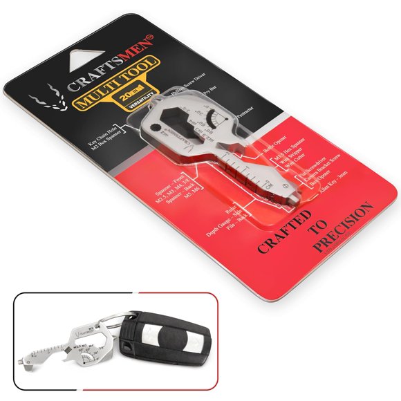 shiyou-CRAFTSMEN MULTI TOOL KEY 20 IN 1 | Key Chain Utility Gadget | Key Multitool | EDC | Father Day Gift | TSA | Bottle Opener | Screw Driver | Gift for Men, Women, Valentine's, Groomsmen, Birthday