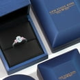 thumbnail image 5 of Gem Stone King 1.70 Ct Oval Sky Blue Aquamarine Pink Lab Grown Diamond 925 Sterling Silver Ring, 5 of 6