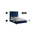 thumbnail image 2 of Meridian Furniture Via Rich Velvet Full Bed in Navy, 2 of 9