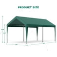 thumbnail image 6 of Frmobepts 10x20FT Heavy Duty Carport, Portable Car Canopy Garage Boat Shelter Party Tent, UV Resistant Waterproof Carport Canopy with Four Wind-Resistant Ropes, Green, 6 of 7