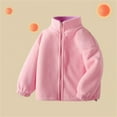 thumbnail image 6 of Girls Polar Fleece Jacket Fuzzy Sherpa Zip Up Stand Collar Coat Fall Winter Warm Outwear with Pockets for Kids 3-12 Years, 6 of 6