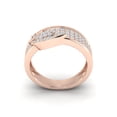 thumbnail image 3 of Natural 1carat Round Cut Diamond Prong Women's 3Row Fancy Wedding Band Ring Bridal Anniversary Solid 14K Gold GH SI2, 3 of 3