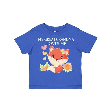 

Inktastic My Great Grandma Loves Me- Little Fox Gift Toddler Boy or Toddler Girl T-Shirt