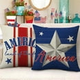 thumbnail image 5 of 4th of July God Bless America Patriotic Decorative Throw Pillow Covers 18 x 18 Set of 4, USA Stripes Stars Land of The Free Outdoor Pillowcase, American Faith Freedom Cushion Case Home Decor, 5 of 6