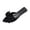 Black, variant on Womens Peep Toe Mules Pointed Toe Bow Slip On Flat Sandals Retro Casual Vintage Comfort Slide Shoes