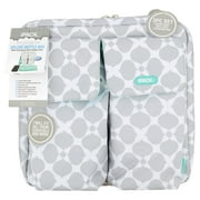 iPack Deluxe 2-Bottle Baby Bottle Cooler Bag, Gray White Green, 3-Piece Set by iPack