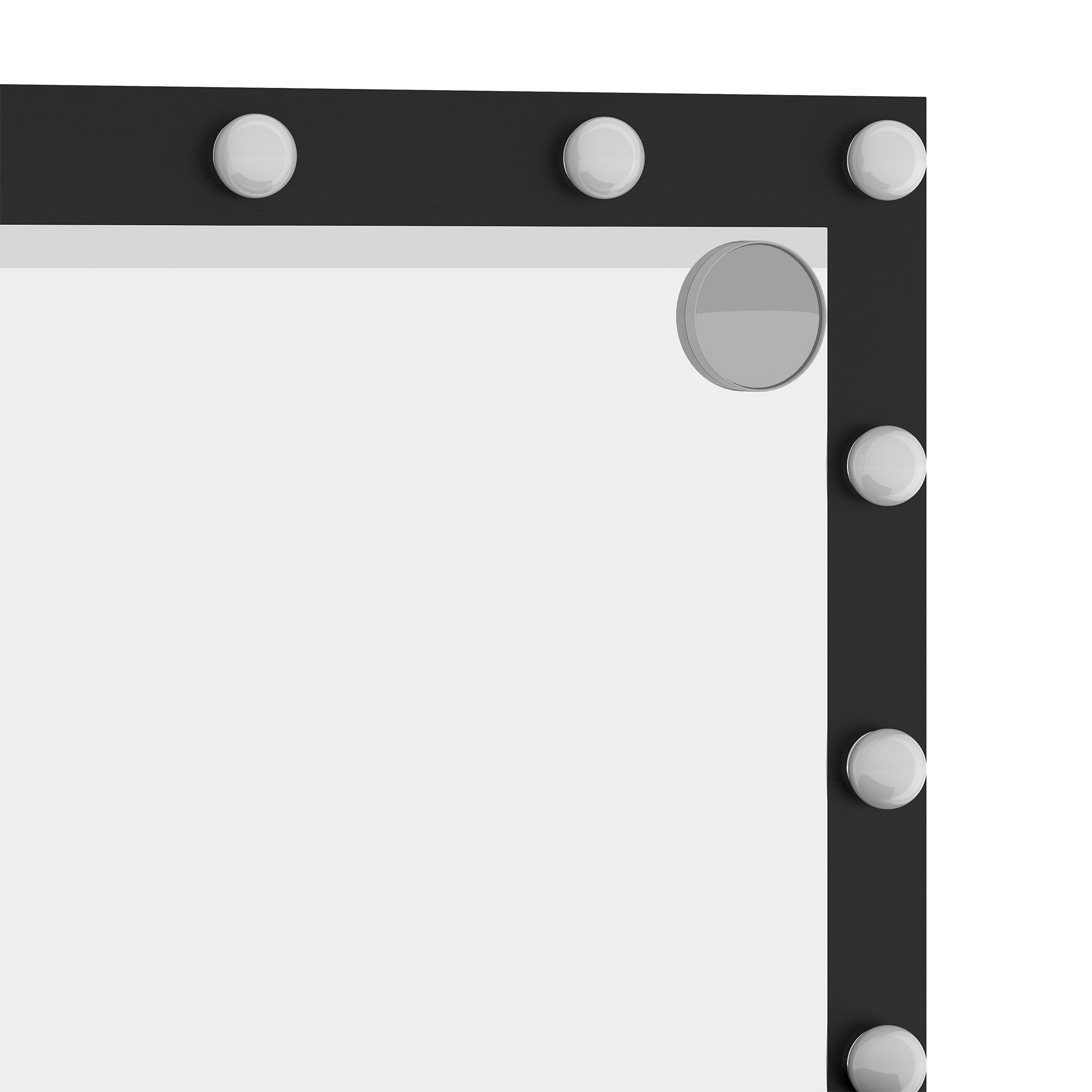 Uforic Vanity Desk with 12-Bulb Mirror, Charging Ports, 11 Drawers, Hair Dryer Holder, Storage Stool, White