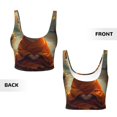 thumbnail image 6 of Rateoe Maple Leaf Meditating Chihuahua Print Womens' Sports Bras Scoop Neck Sports Vest- Padded U Back Seamless High Impact Support, 6 of 7