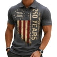 thumbnail image 4 of Men Polo Shirts Golf Short Sleeve Collar Shirt 250 Years Anniversary Classic Loose Plus Size Casual Graphic Men's Shirts Grey XL, 4 of 4