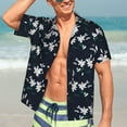 thumbnail image 5 of Picia Lilies Flowers Gentle Cotton Regular Fit Short Sleeve Casual Hawaiian Shirt for Men-Small, 5 of 9
