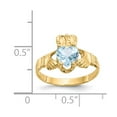 thumbnail image 3 of 14K Yellow Gold Ring Band Themed (03) March Synthetic Birthstone, Size 8, 3 of 5