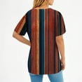 thumbnail image 5 of Summer Tops for Women V Neck Striped T Shirts Colorblock Trendy Casual Short Sleeve Base Graphic Tees Plus Size (XL, Brown), 5 of 7