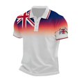 thumbnail image 5 of Polo T Shirts for Men Men's Short Sleeve Button Up Polo Shirt United Kingdom Pattern Breathable Casual Top Everyday Wear Lightweight Summer Blue L, 5 of 5