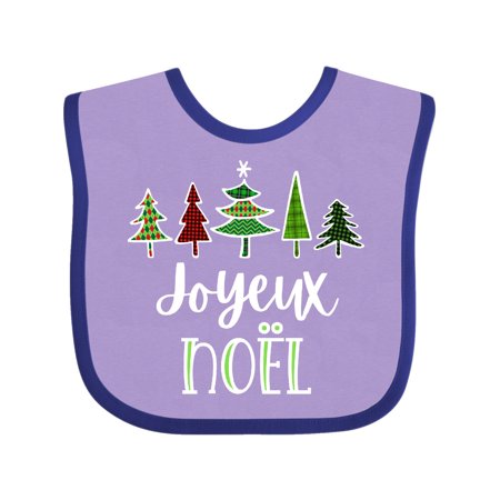 

Inktastic Joyeux Noël- Christmas Trees Gift Baby Boy or Baby Girl Bib