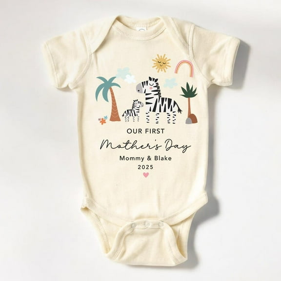 Baby Bodysuit BELLA CANVAS First Mother'S Day Baby Onesie, Gift For First Time Mom Baby Bodysuit, New Mom Gift Natural Baby Onesie, Baby Shower Gift