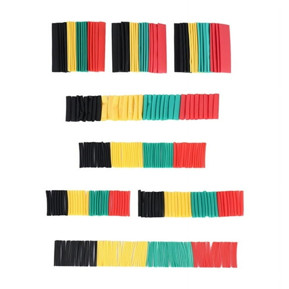 328Pcs Car Electrical Cable Heat Shrink Tube Tubing Wrap Sleeve Assortment,328 x (8 sizes) 2:1 Heat Shrink Tubing,Black+Red+Yellow+Blue+Green