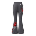 thumbnail image 6 of Women's Yoga Pants High Elastic Waist Print Flared Trousers Stretchy Comfy Casual Workout Fitness Pant (XXL, Dark Gray), 6 of 7