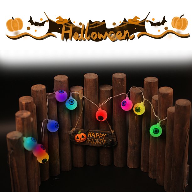 Luces de hadas de globo ocular de Halloween 20 LED 2,5 M lámpara de ojo fantasma para fiesta jardín patio