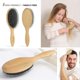 thumbnail image 4 of Boar and Bamboo Bristle Hairbrush Wide Anti-Static Comfortable and Durable Massage Pad (Black), 4 of 5