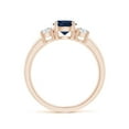 thumbnail image 2 of Angara Natural 1 Ct. Blue Sapphire with Diamond Classic Ring in 14K Rose Gold for Women (Ring Size: 12), 2 of 12