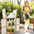 thumbnail image 7 of EAGLE PEAK  Garden Cold Frame Greenhouse with Adjustable Shelf, 27x16x52in,Wood Frame with PC Windows & Vented Roof, Natural, 7 of 7