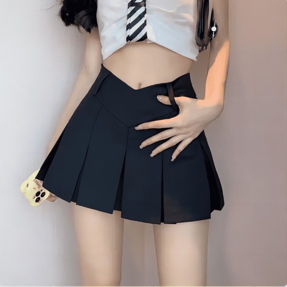 2025 New fashionable design, sexy slim fit V-waist pleated skirt, must wear divine clothing for nightclubs, bars, gatherings