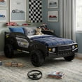 thumbnail image 2 of Furniture of America Venture Kids Twin Size Racing SUV Car Bed with LED, Black, 2 of 9