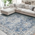 thumbnail image 4 of VUNATE 6'x9' Area Rugs for Living Room Washable Rugs Floral Vintage Area Rug Boho Indoor Carpet Soft Rugs for Bedroom Office Dining Room Kitchen Accent Rug Contemporary Home Decor Blue, 4 of 8