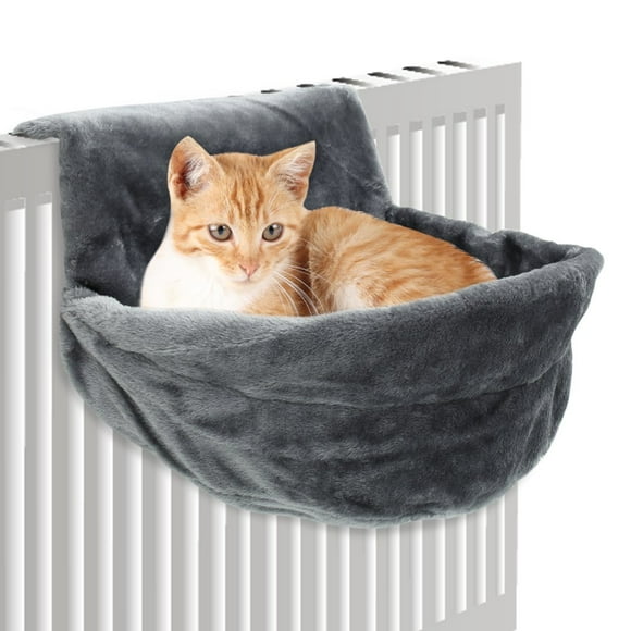 CNKOO Cat Plush Radiator Bag Soft Cat Hanging Bed with Strong and Durable Iron Frame Warm and Cosy Cat Hanging Hammock Style Home Cradle