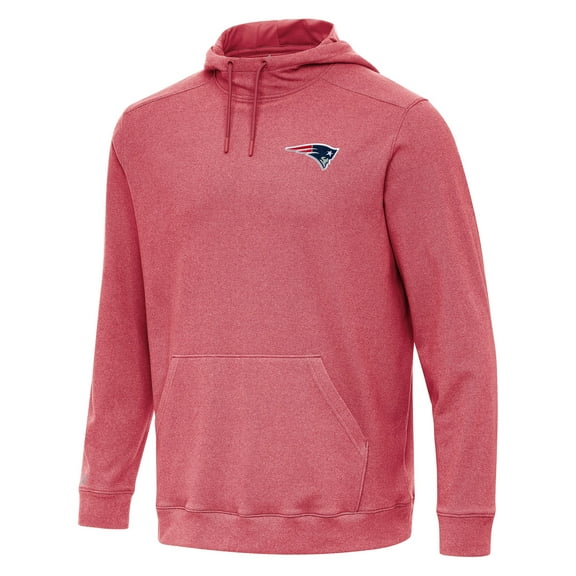 Men's Antigua Heather Red New England Patriots Cloud Pullover Hoodie